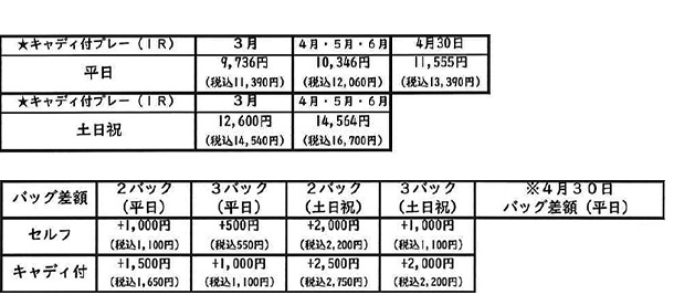 料金テーブル
