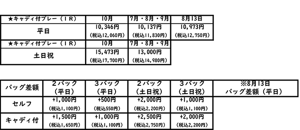 料金テーブル
